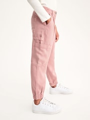 Розовый - Брюки карго TENCEL™ (3-16 лет) - Изображение 3 из 8