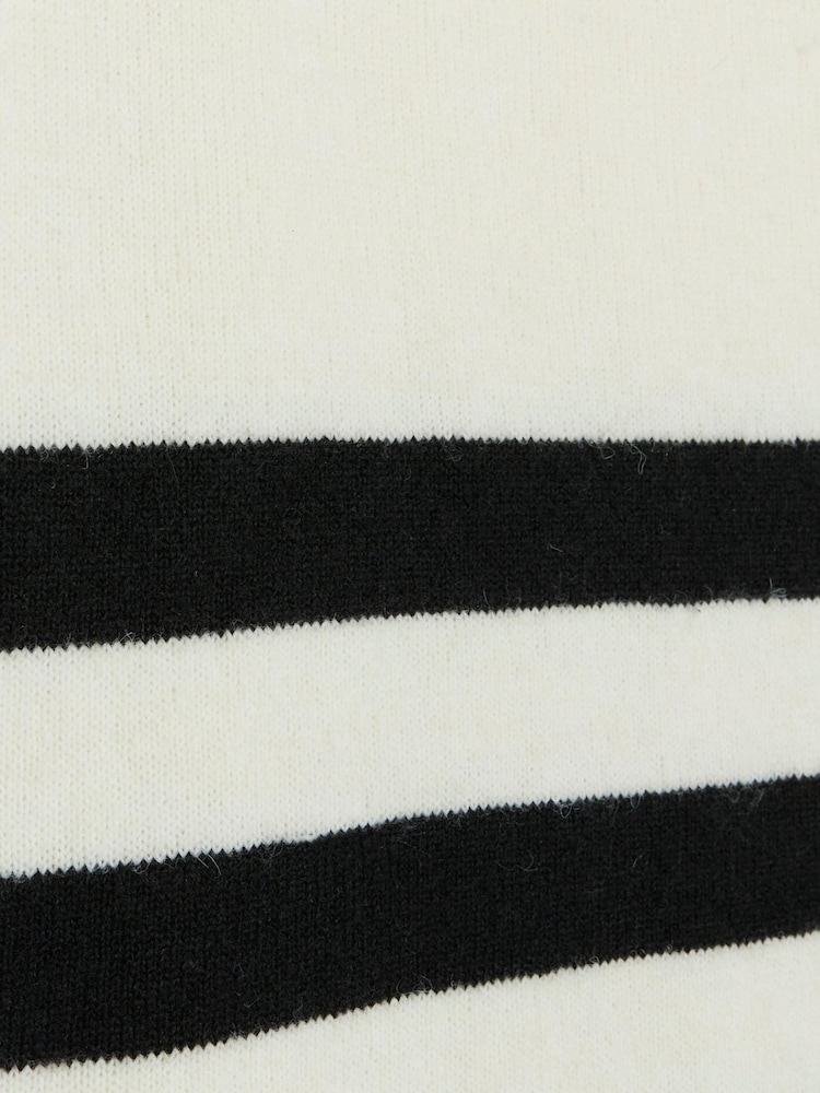 River Island Cream Stripe Roll Neck Midi Dress - Image 4 of 4