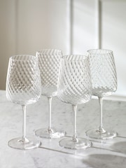 Set of 4 Clear Anais Wine Glasses - Image 2 of 4