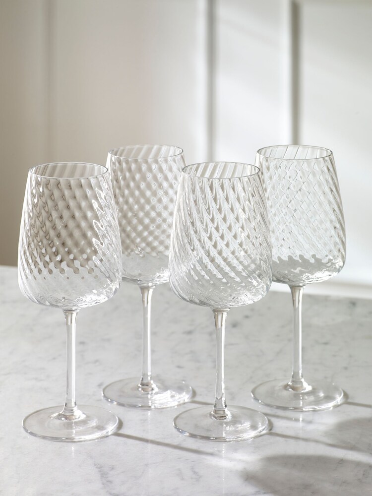 Set of 4 Clear Anais Wine Glasses - Image 2 of 4