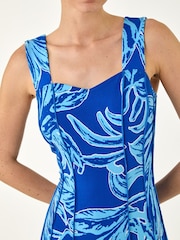 Roman Blue Abstract Panel Dress - Image 4 of 4