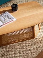 MADE.COM Oak Luca Rattan Coffee Table - Image 2 of 3
