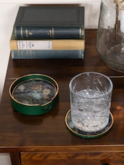 Laura Ashley Set of 4 Black Mathilde Floral Print Coasters - Image 1 of 3