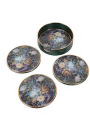 Laura Ashley Set of 4 Black Mathilde Floral Print Coasters - Image 3 of 3