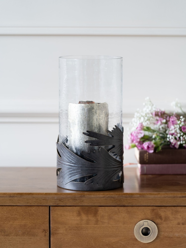Laura Ashley Gold Winspear Leaf Hurricane Lantern Candle Holder - Image 1 of 4