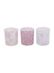 Laura Ashley Set of 3 Frosted Garner Leaf Mixed Glass Votive Candle Holders - Image 3 of 4