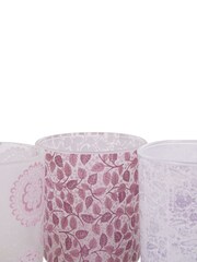 Laura Ashley Set of 3 Frosted Garner Leaf Mixed Glass Votive Candle Holders - Image 4 of 4