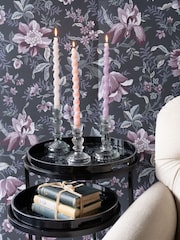 Laura Ashley Clear Pressed Glass Candle Holder - Image 1 of 4