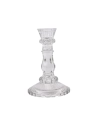 Laura Ashley Clear Pressed Glass Candle Holder - Image 2 of 4