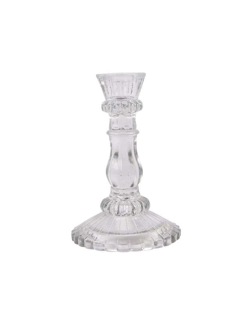 Laura Ashley Clear Pressed Glass Candle Holder - Image 2 of 4