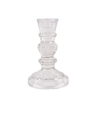 Laura Ashley Clear Pressed Glass Candle Holder - Image 3 of 4