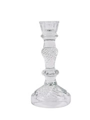 Laura Ashley Clear Pressed Glass Candle Holder - Image 4 of 4