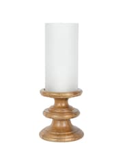 Laura Ashley White Frosted Glass Hurricane Candle Holder - Image 3 of 6