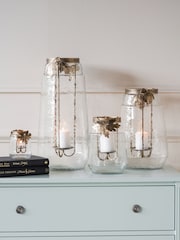 Laura Ashley Gold Leaf Bottle Hurricane Candle Holder - Image 1 of 5