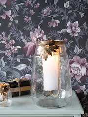Laura Ashley Gold Leaf Bottle Hurricane Candle Holder - Image 3 of 5