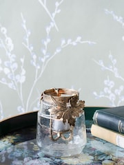 Laura Ashley Gold Leaf Bottle Hurricane Candle Holder - Image 5 of 5
