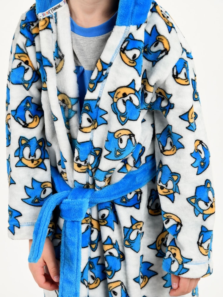 Brand Threads Grey Sonic The Hedgehog Dressing Gown - Image 3 of 4