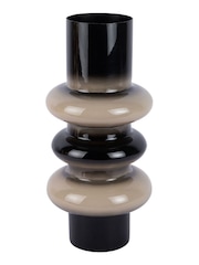 Present Time Black W. Warm Grey Grato Medium Vase - Image 2 of 2