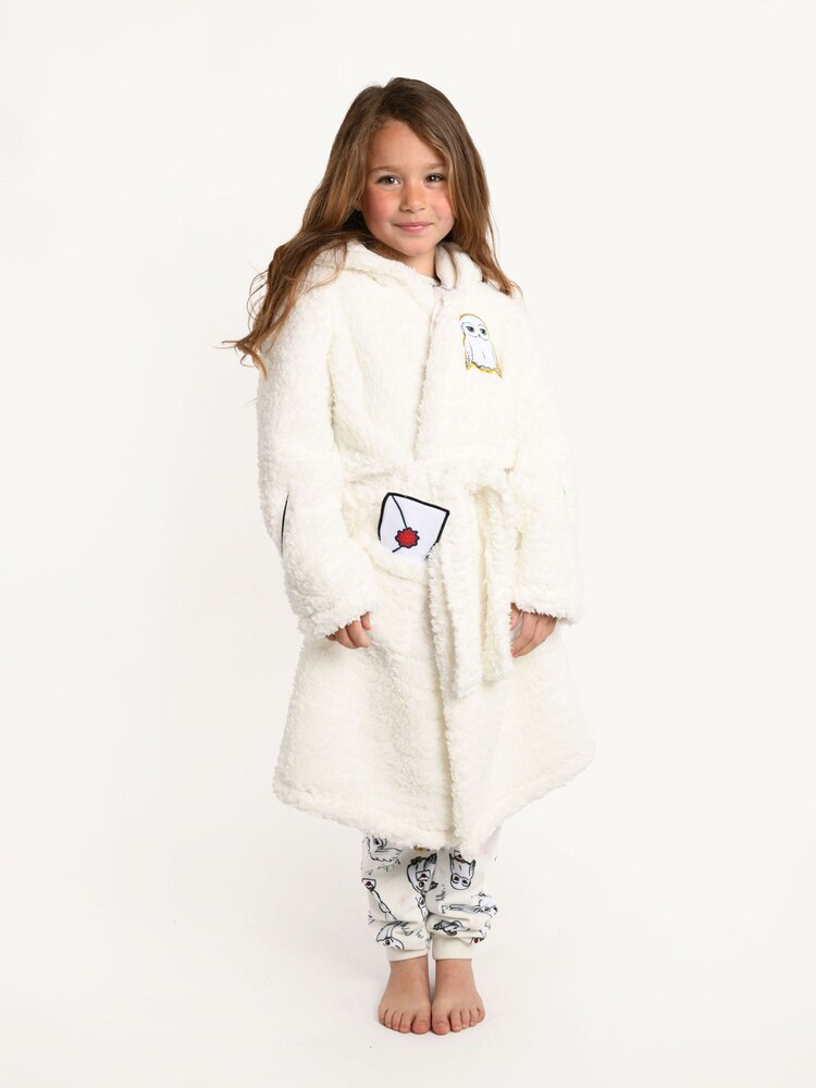 Brand Threads Cream Harry Potter Hedwig Girls Dressing Gown Cream - Image 1 of 5