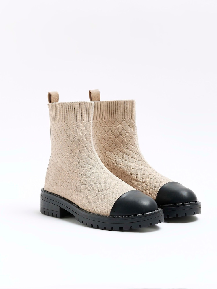 Cream - River Island širokega modela prešiti nogavico - Slika 2 iz 4