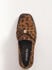 Simply Be Animal Regular/Wide Fit Classic Loafers With Bow Trim - Image 2 of 3