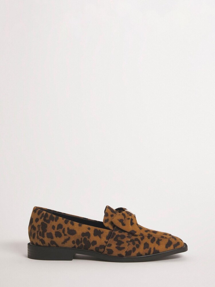 Simply Be Animal Regular/Wide Fit Classic Loafers With Bow Trim - Image 3 of 3