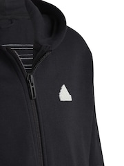 adidas Black Future Icons 3-Stripes Full-Zip Hoodie - Image 8 of 10
