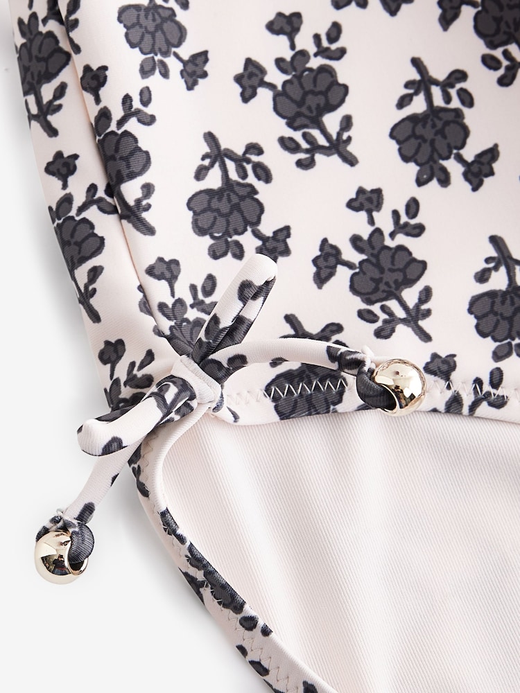 Cream/Black Ditsy Ruffle Swimsuit (3-16yrs) - Image 7 of 7