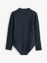 Black Long Sleeve Textured Swimsuit (3-16yrs) - Image 7 of 8