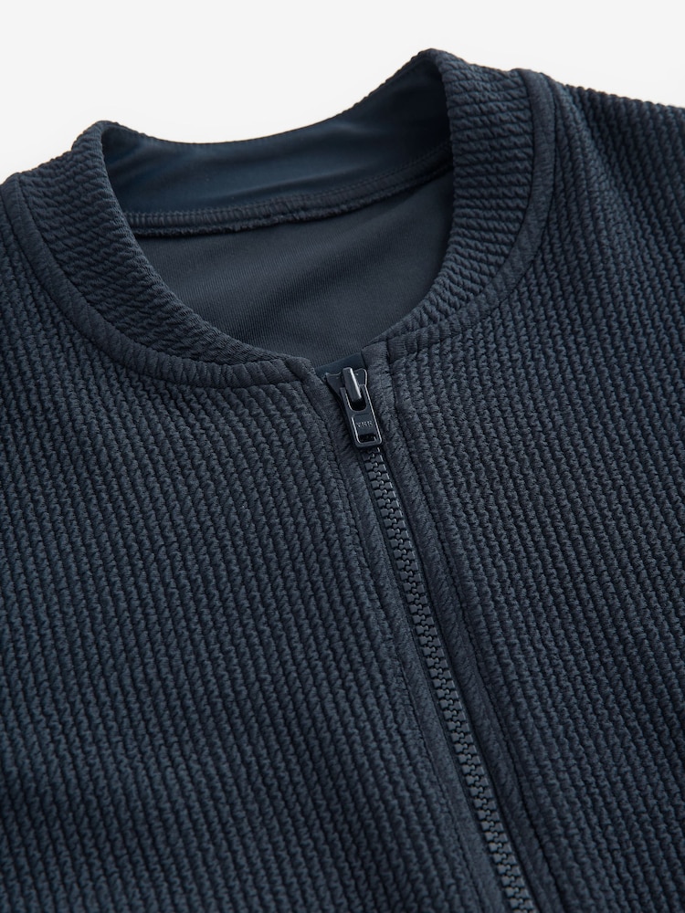 Black Long Sleeve Textured Swimsuit (3-16yrs) - Image 8 of 8