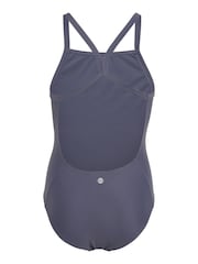 adidas Grey Junior Big Logo Swimsuit - Image 2 of 5