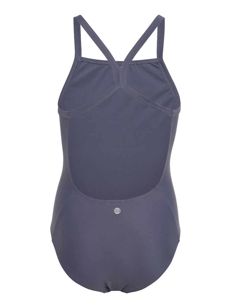 adidas Grey Junior Big Logo Swimsuit - Image 2 of 5