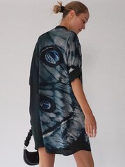 Religion Black Chrome Oversized Destiny Tunic Dress In Bold Monochrome Print - Image 4 of 6