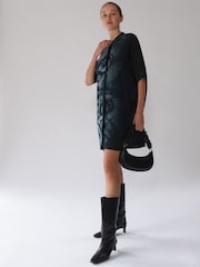 Religion Black Chrome Oversized Destiny Tunic Dress In Bold Monochrome Print - Image 6 of 6