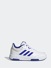 adidas White/Blue Tensaur Sport Lace Up Trainers - Image 1 of 9