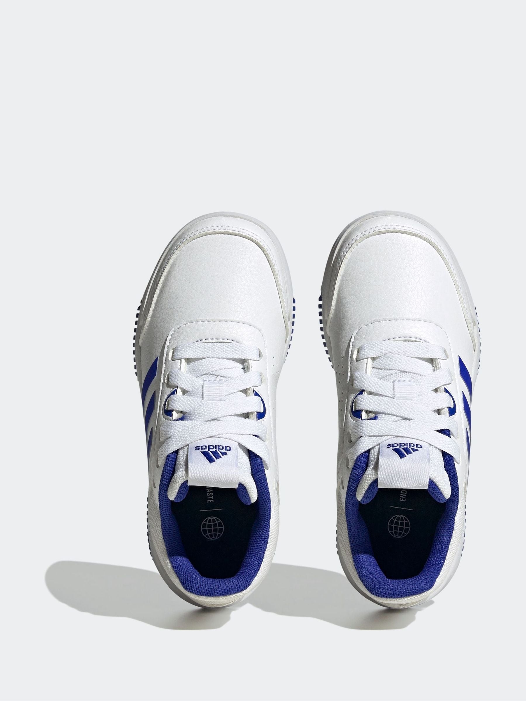 Adidas white and navy trainers hot sale