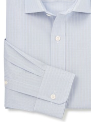 Camisa de vestir de algodón con puño sencillo y rayas finas de Savile Row Company, Corte slim / Entallado. - Imagen 2 de 3