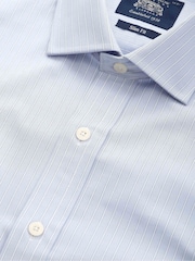 Camisa de vestir de algodón con puño sencillo y rayas finas de Savile Row Company, Corte slim / Entallado. - Imagen 3 de 3