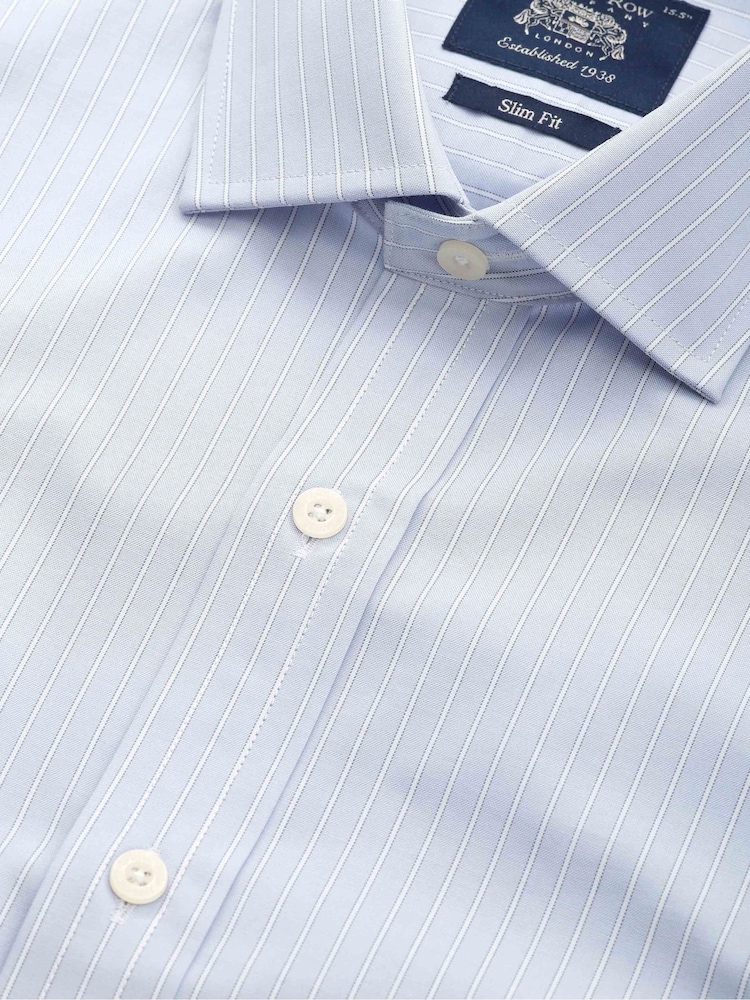 Camisa de vestir de algodón con puño sencillo y rayas finas de Savile Row Company, Corte slim / Entallado. - Imagen 3 de 3 Camisa de vestir de algodón con puño sencillo y rayas finas de Savile Row Company, Corte slim / Entallado. - Imagen 3 de 3