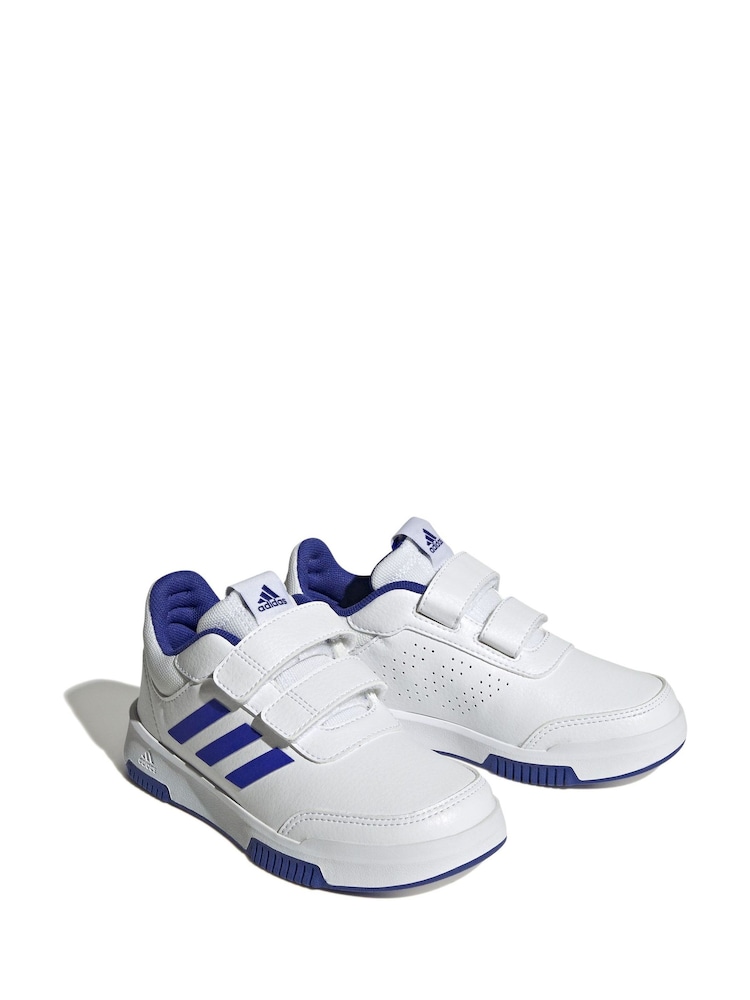 adidas White/Blue Hook and Loop Tensaur Hook and Loop Trainers - Image 4 of 10