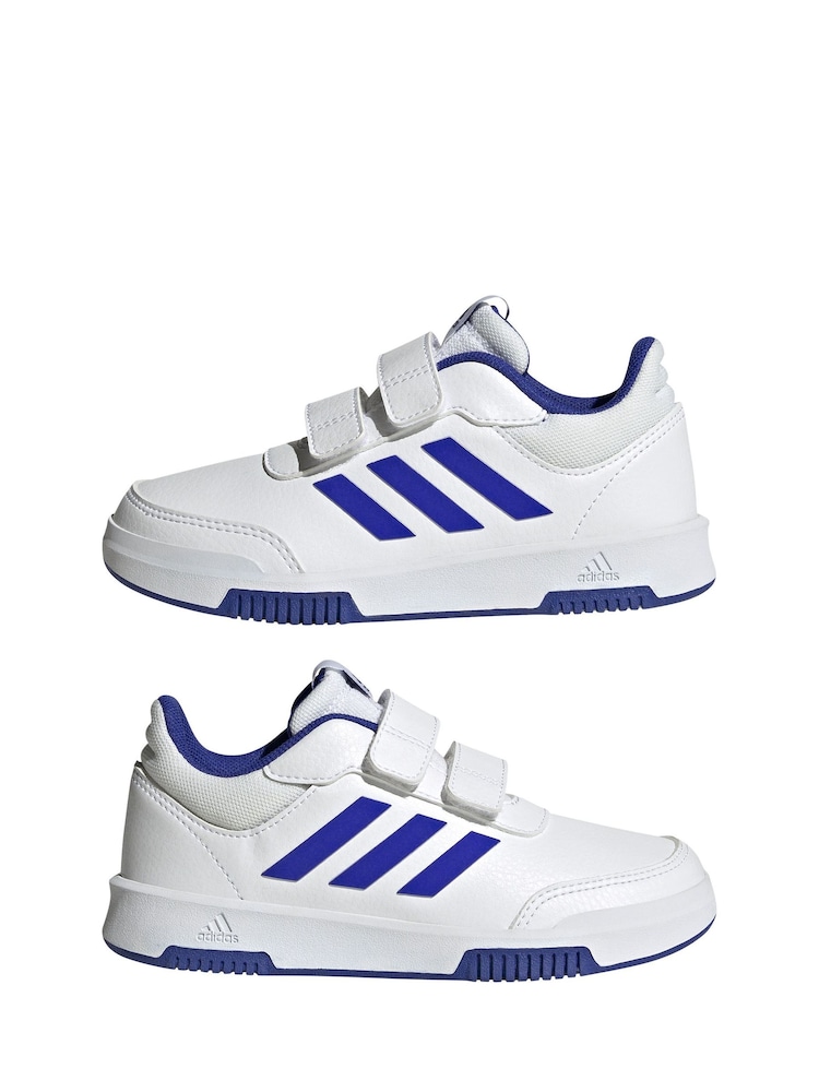 adidas White/Blue Hook and Loop Tensaur Hook and Loop Trainers - Image 6 of 10