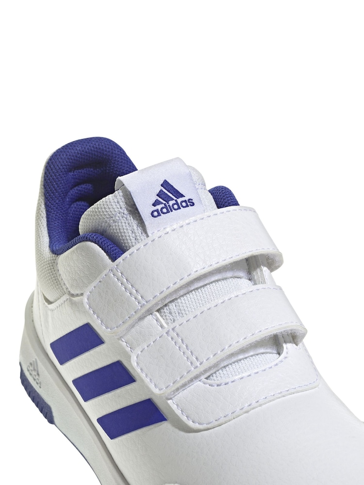 adidas White/Blue Hook and Loop Tensaur Hook and Loop Trainers - Image 9 of 10