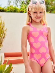 Bright Pink Heart Swimsuit (3mths-16yrs) - Image 2 of 10