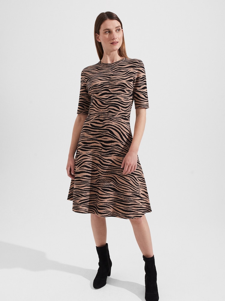 Hobbs Madison Knitted Brown Dress - Image 1 of 4
