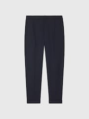 Reiss Navy Brighton Relaxed Drawstring Trousers with Turn-Ups - Image 2 of 5