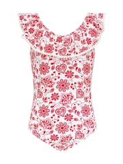 Sunuva Red Folk Frill Swimsuit - Image 3 of 4