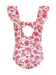Sunuva Red Folk Frill Swimsuit - Image 4 of 4