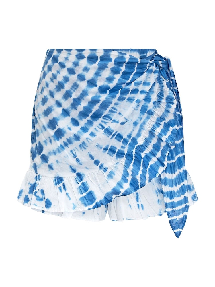 Sunuva Blue 100% Cotton Tie Dye Sarong Skort - Image 1 of 2