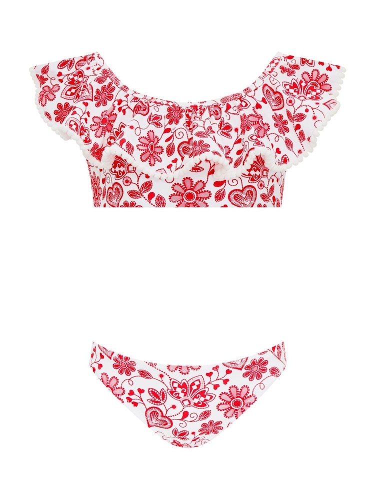 Sunuva Red Folk Frill Bikini - Image 3 of 3