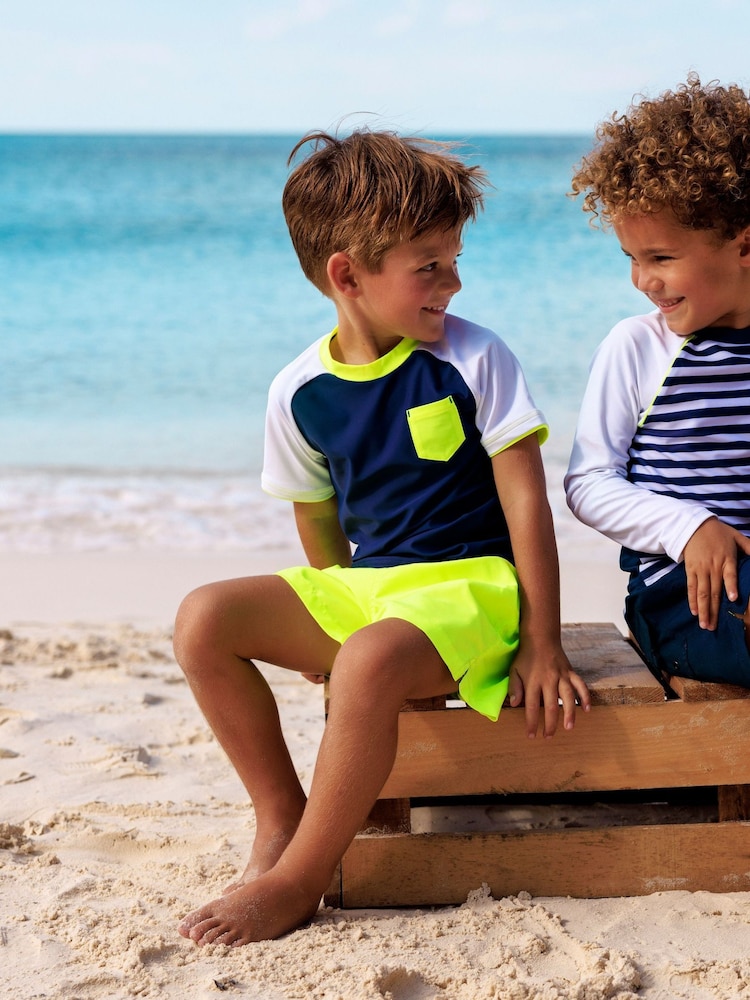 Sunuva Blue Stripe Long Sleeved Rash Vest - Image 1 of 3
